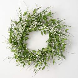 Lush Leaf and Berry Wreath White