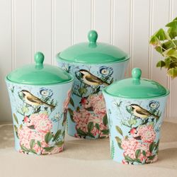 Flora Kitchen Canisters Multi Earth Set of Three