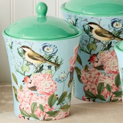 Flora Kitchen Canisters Multi Earth Set of Three