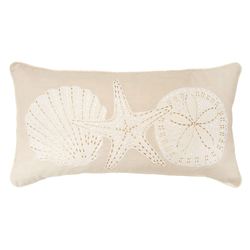 Golden Coast Shells Rectangle Decorative Pillow Natural