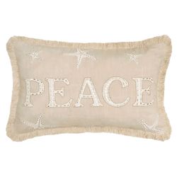 Golden Coast Peace Rectangle Decorative Pillow Natural