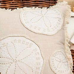Golden Coast Sand Dollar Decorative Pillow Natural