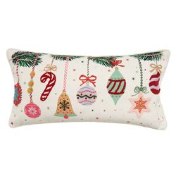 Vintage Ornament Rectangle Decorative Pillow Off White