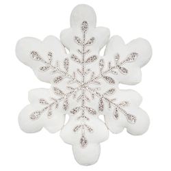 Sparkle Snowflake Decorative Pillow White