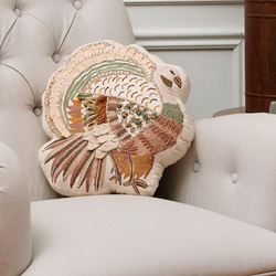 Turkey Shaped Decorative Pillow Natural