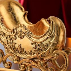 Holiday Scroll Decorative Sleigh Gold