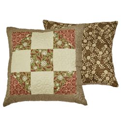 Nostalgia Reversible Quilted Pillow Multi Warm 18 Square