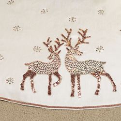 Festive Christmas Tree Skirt Off White