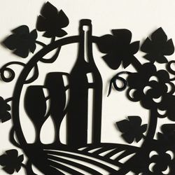 Wine and Grapes Personalized Wall Art Sign