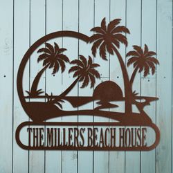 Palm Trees Personalized Wall Art Sign