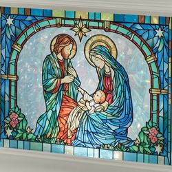 Holy Family Swirl LED Lantern White