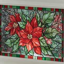 Poinsettia Swirl LED Lantern White