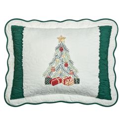 Holiday Dreams Embroidered Flanged Sham Ivory