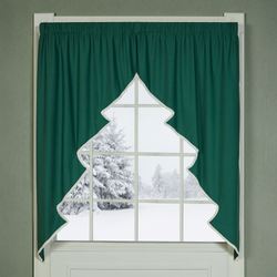 Holiday Dreams Swag Valance Pair Green 72 x 63