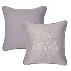 Mary Reversible Embroidered Pillow Lavender 18 Square