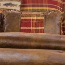 Gatlinburg Rustic Piped Rectangle Pillow Chocolate