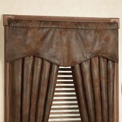 Gatlinburg Rustic Shaped Valance Chocolate 50 x 17