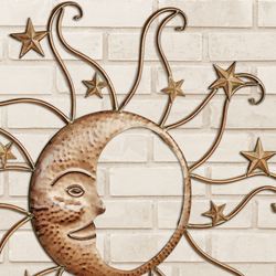 Sun and Moon Wall Art Tarnished Gold