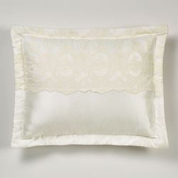 Cameo Lace Flanged Sham Pearl