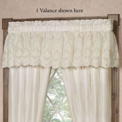 Cameo Lace Tailored Valance Pearl 72 x 18