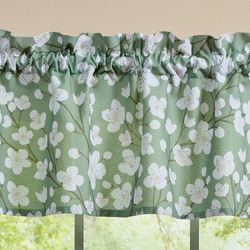 Cherry Blossom Tailored Valance Sage 60 x 14
