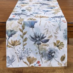 Bloomington Floral Table Runner Blue 15 x 72