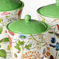 Greenhouse Kitchen Canisters Multi Earth Set of Three