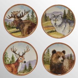 Mountain Summit Dessert Plates Multi Earth Set of Four