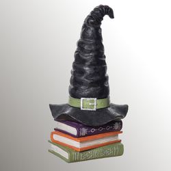 Witch Hat with Books Table Sculpture Black