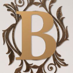 Meglynn Vertical Monogram Wall Art Sign Gold/Bronze