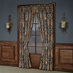 Hanover Wide Tailored Curtain Pair Multi Warm 100 x 84