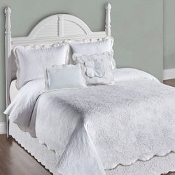 Coral Matelasse Coverlet Set White