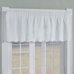Coral Matelasse Scalloped Valance White 60 x 18