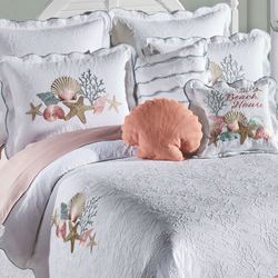 Seashell Medley Coverlet Set White