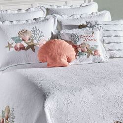 Seashell Medley Grande Bedspread Set White