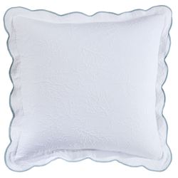 Seashell Medley European Pillow with Scalloped Sham White