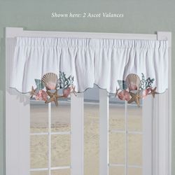 Seashell Medley Ascot Valance White 36 x 22