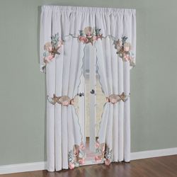Seashell Medley Swag Valance Pair White 60 x 36