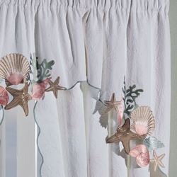 Seashell Medley Swag Valance Pair White 60 x 36
