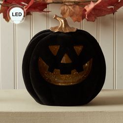 Halloween Swirl LED Pumpkin Black