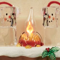 Ice Cube Campfire Nightlight Clear