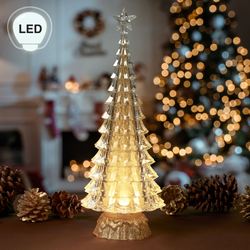Golden Swirl LED Tree Table Accent Clear