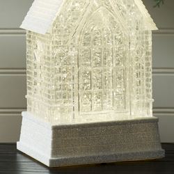 LED Swirling Glitter Church White