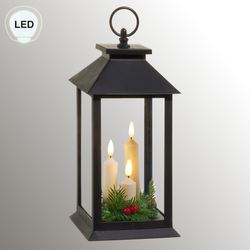 Holiday LED Candle Lantern Black