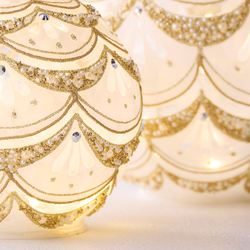 Holiday Jewels LED Globes Gold Set of Two
