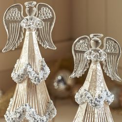 Celestial Angel Figures Clear Set of Two