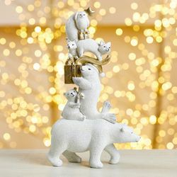 Animal Friends Stacked Table Sculpture White