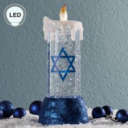 Hanukkah Swirl LED Candle Blue