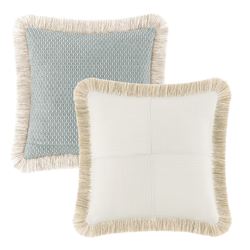 Komodo Reversible Fringed Pillow Light Cream 16 Square