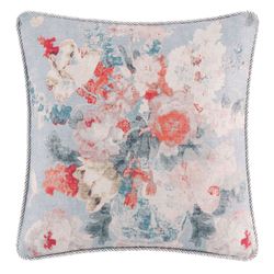 Penelope Floral Pillow Gray 18 Square